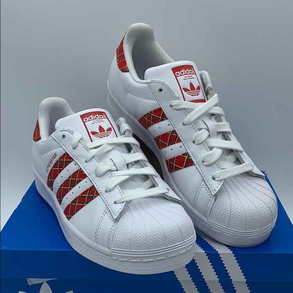Adidas Originals Superstar "Plaid" White Red Skate - Picture 8 of 16